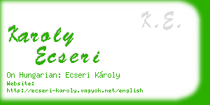 karoly ecseri business card